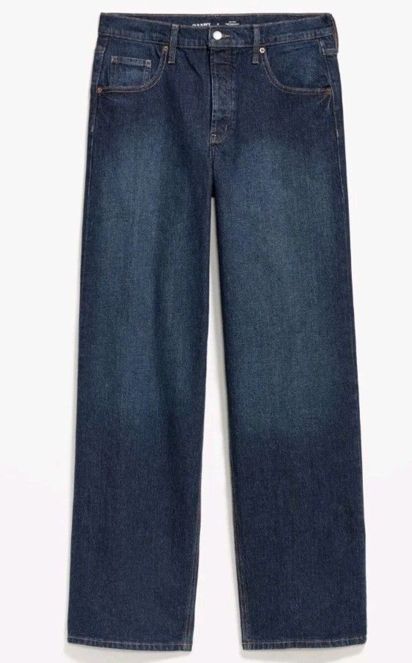 NWT Women's Old Navy Midrise The Slouchy Wide Leg Jeans Size 8 Tall BUTTON FLY - Picture 2 of 10